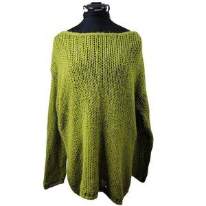 Suss Green Alpaca Blend Open Knit Sweater | Size M/L
